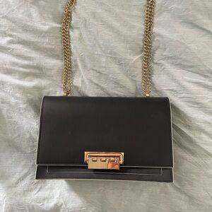 Zac Posen Black Leather Shoulder Bag
